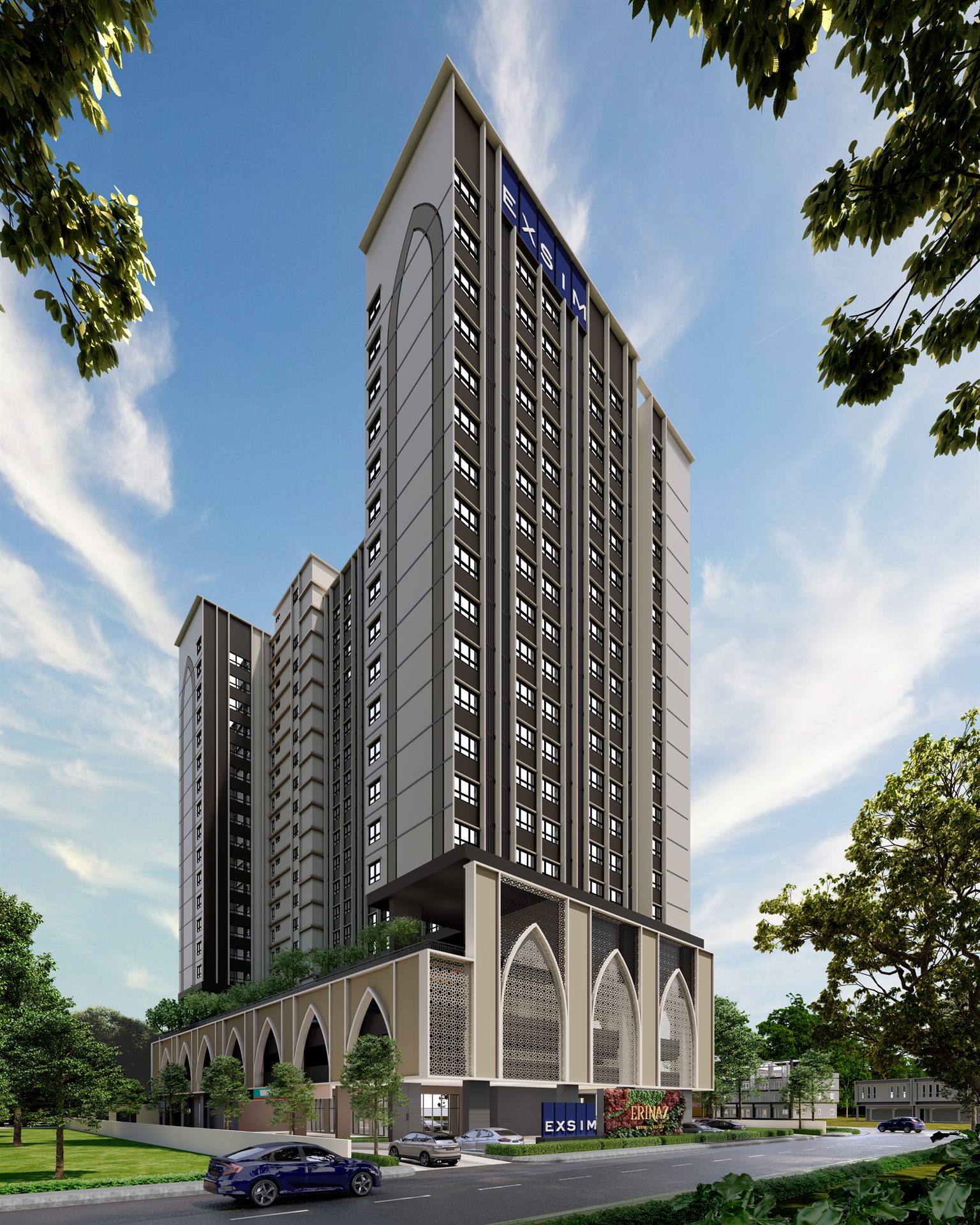 Fasad bangunan Erinaz Suites Kubang Kerian